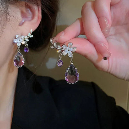 Beautiful Amethyst Dangle Earrings - Luxicro