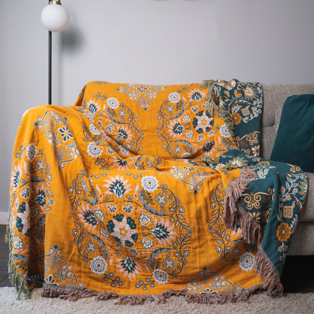 Cozy Floral Pattern Throw Blanket - Luxicro
