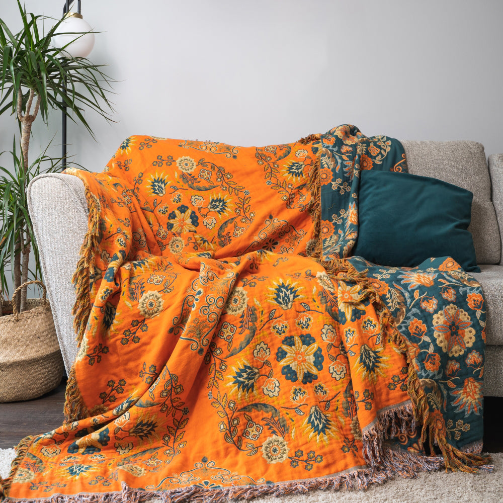 Cozy Floral Pattern Throw Blanket