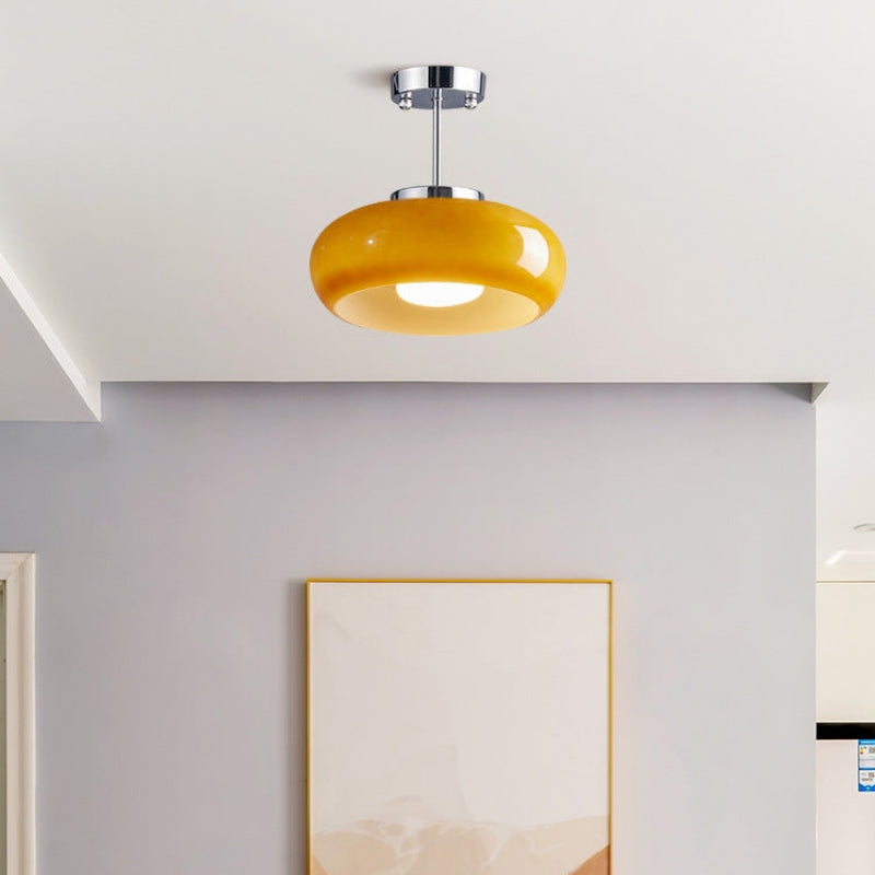 Soft Glow Pendant Lamp with Warm Amber Shade