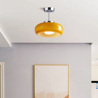 Soft Glow Pendant Lamp with Warm Amber Shade
