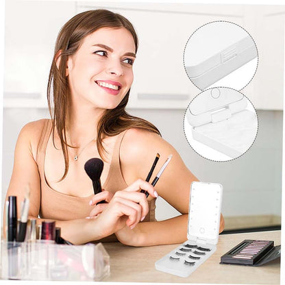 Portable Travel Makeup Brush Kit with LED Mirror
