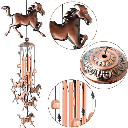Vintage Bronze Horse Outdoor Windchime