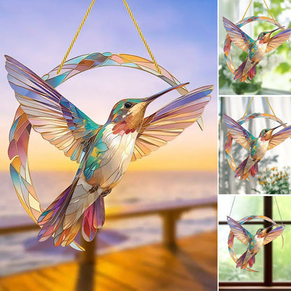 Vibrant Stained Glass Window Hanging Decoration