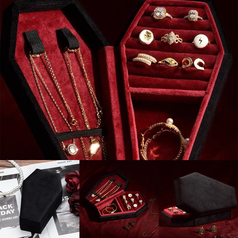 Dark Wooden Jewelry Chest Box