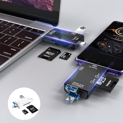 Versatile 6-in-1 USB Card Reader