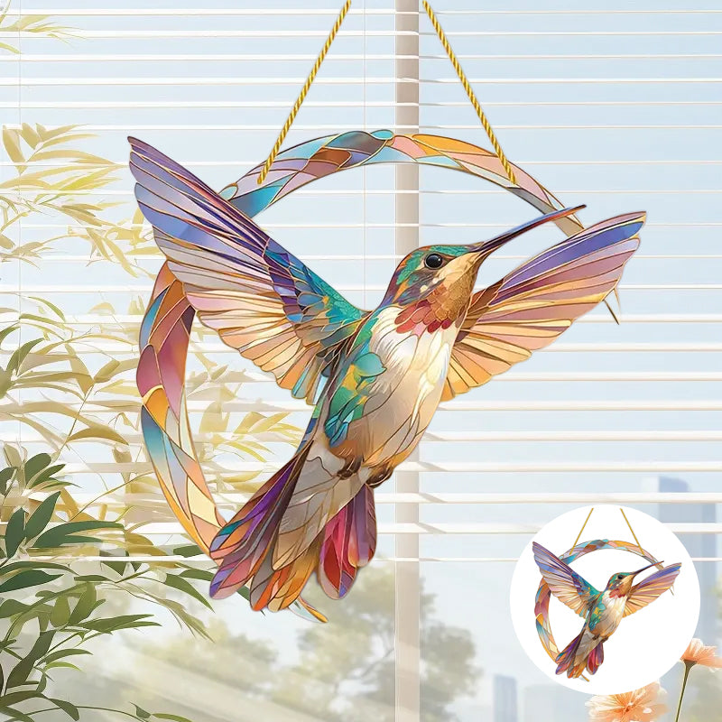 Vibrant Stained Glass Window Hanging Decoration