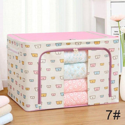Collapsible Fabric Storage Bin with See Through Panel