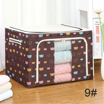 Collapsible Fabric Storage Bin with See Through Panel