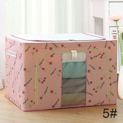 Collapsible Fabric Storage Bin with See Through Panel