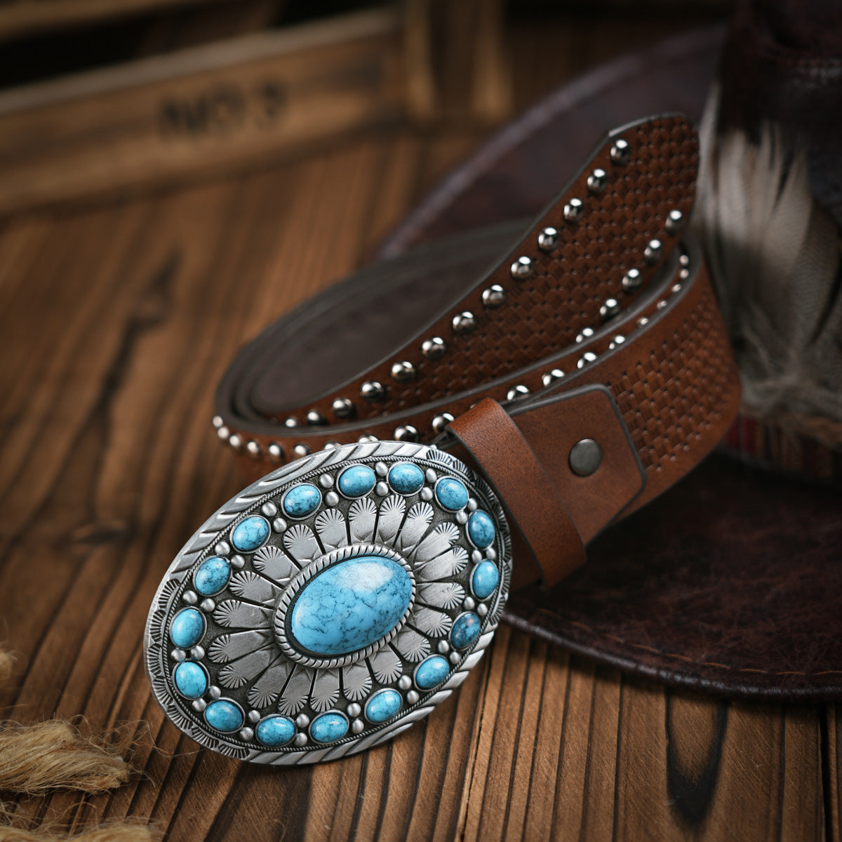 Classic Men's Western Belt Vegan Leather Buckle