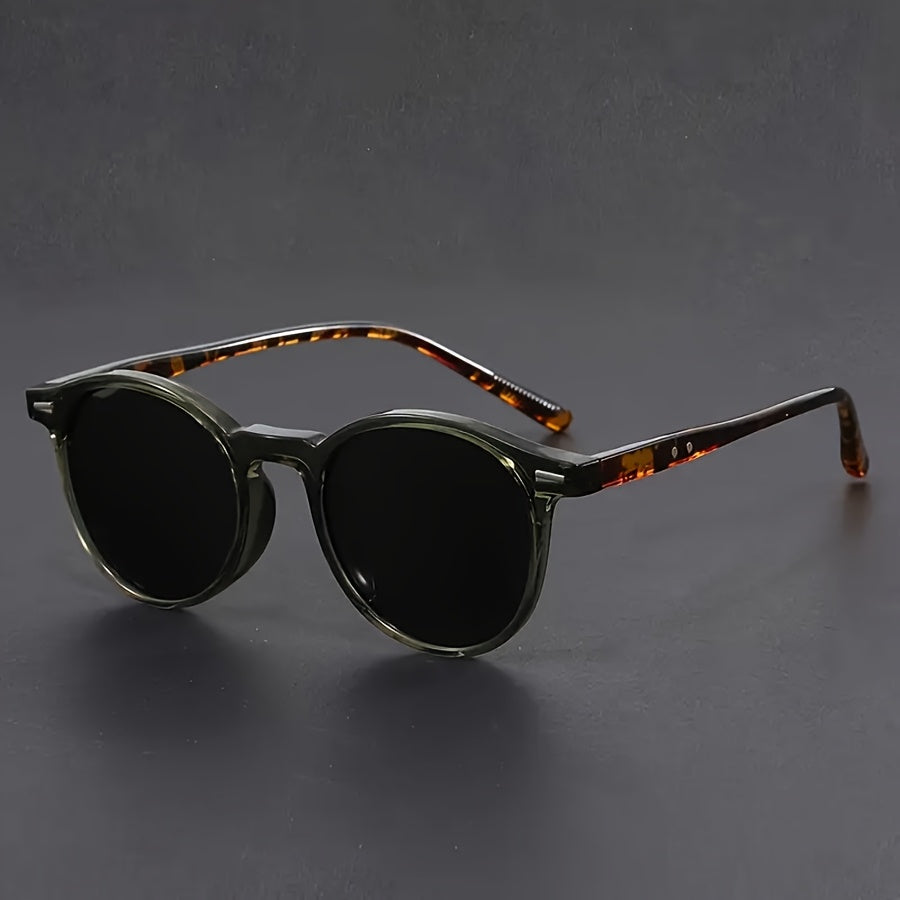 Timeless Mens Round Shades Brown Frames