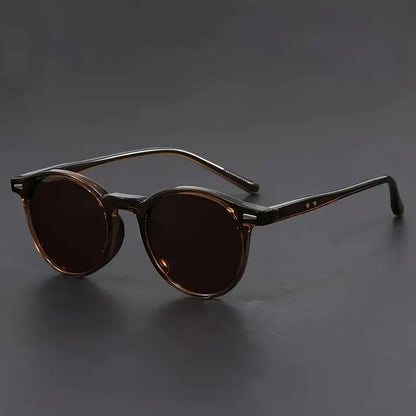 Timeless Mens Round Shades Brown Frames