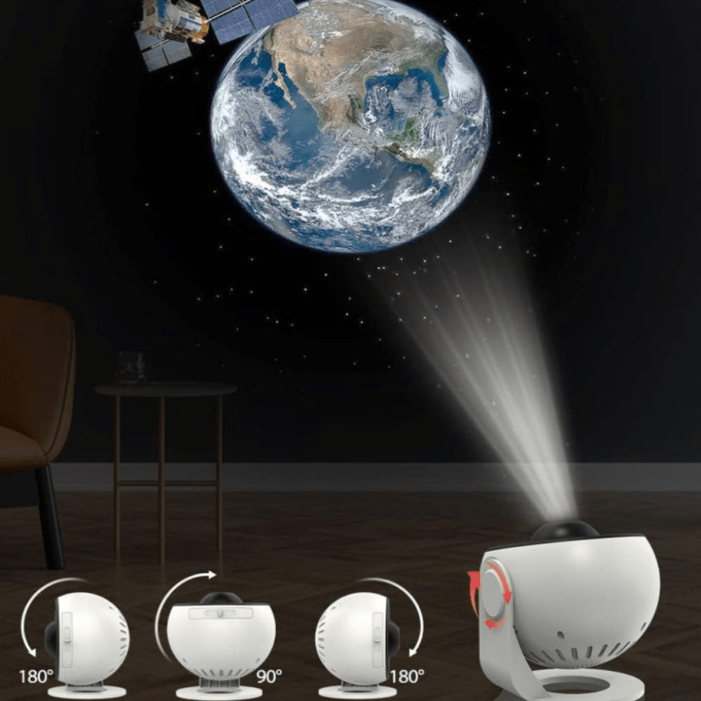 Cosmic Star Projector with Galaxy Discs and Timer