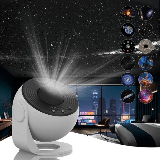 Cosmic Star Projector with Colorful Galaxy Discs - Luxicro