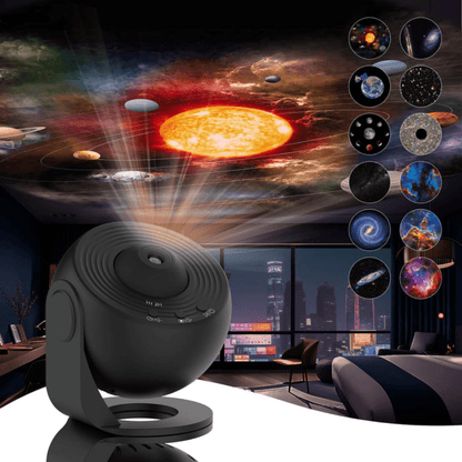 Cosmic Star Projector with Colorful Galaxy Discs