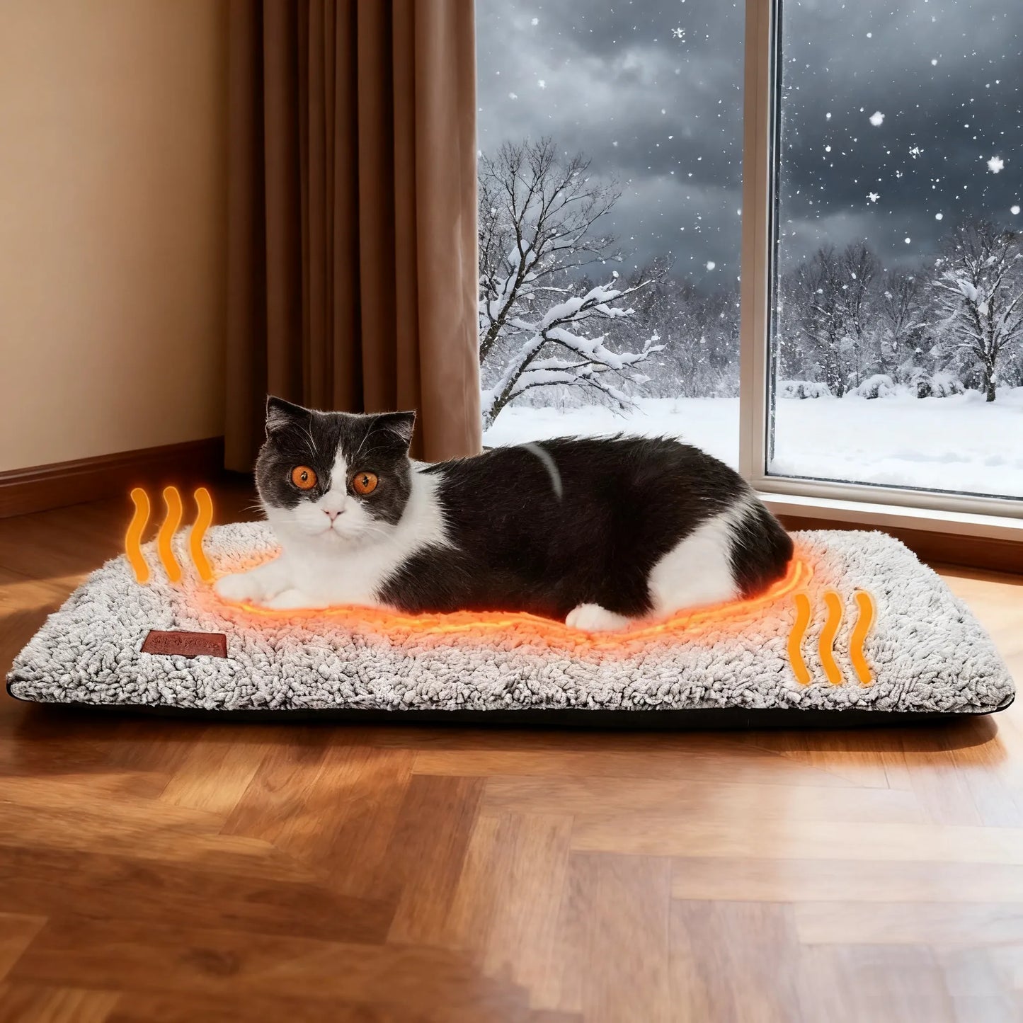 Cozy Heated Cat Bed | Warm Pet Mat for Home - Luxicro