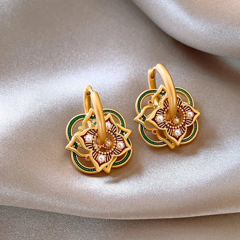 Vibrant Ethnic Dangle Earrings