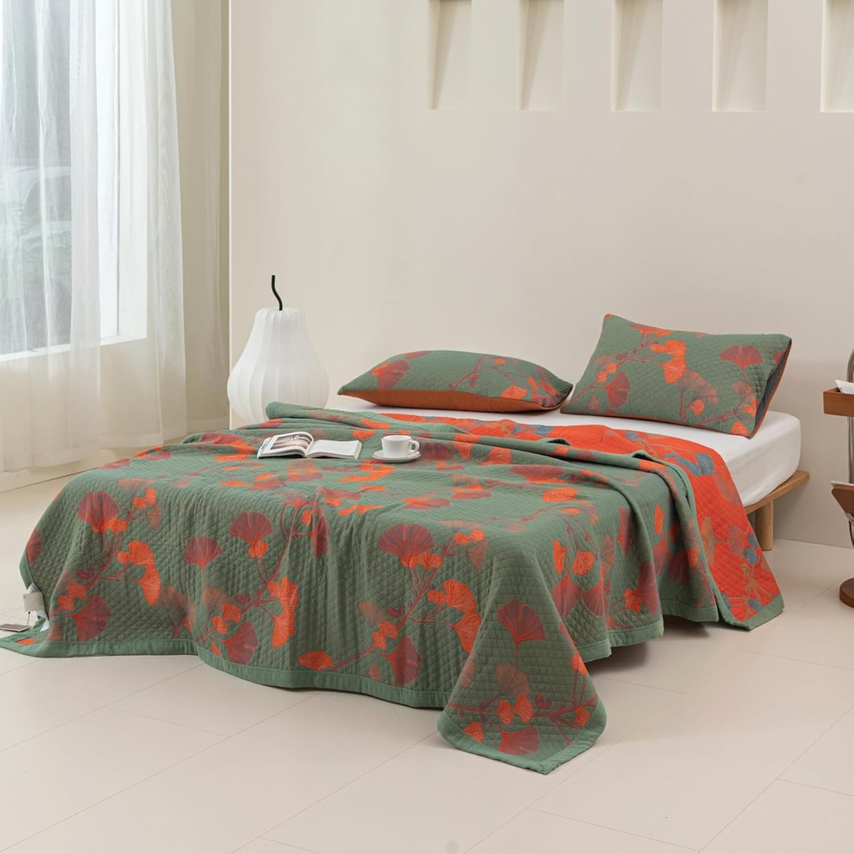 Comfortable Blossom Print Double Sided Sheet Set