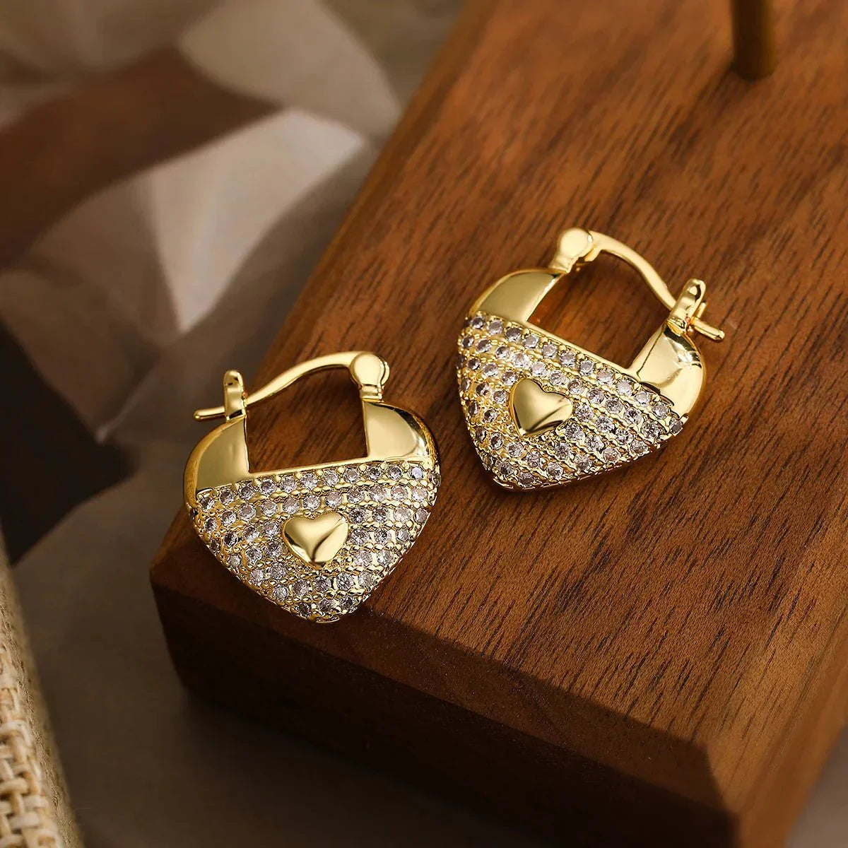 Glamorous Heart Shaped Diamond Earrings
