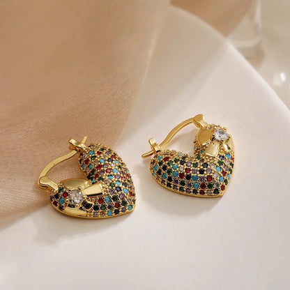 Glamorous Heart Shaped Diamond Earrings