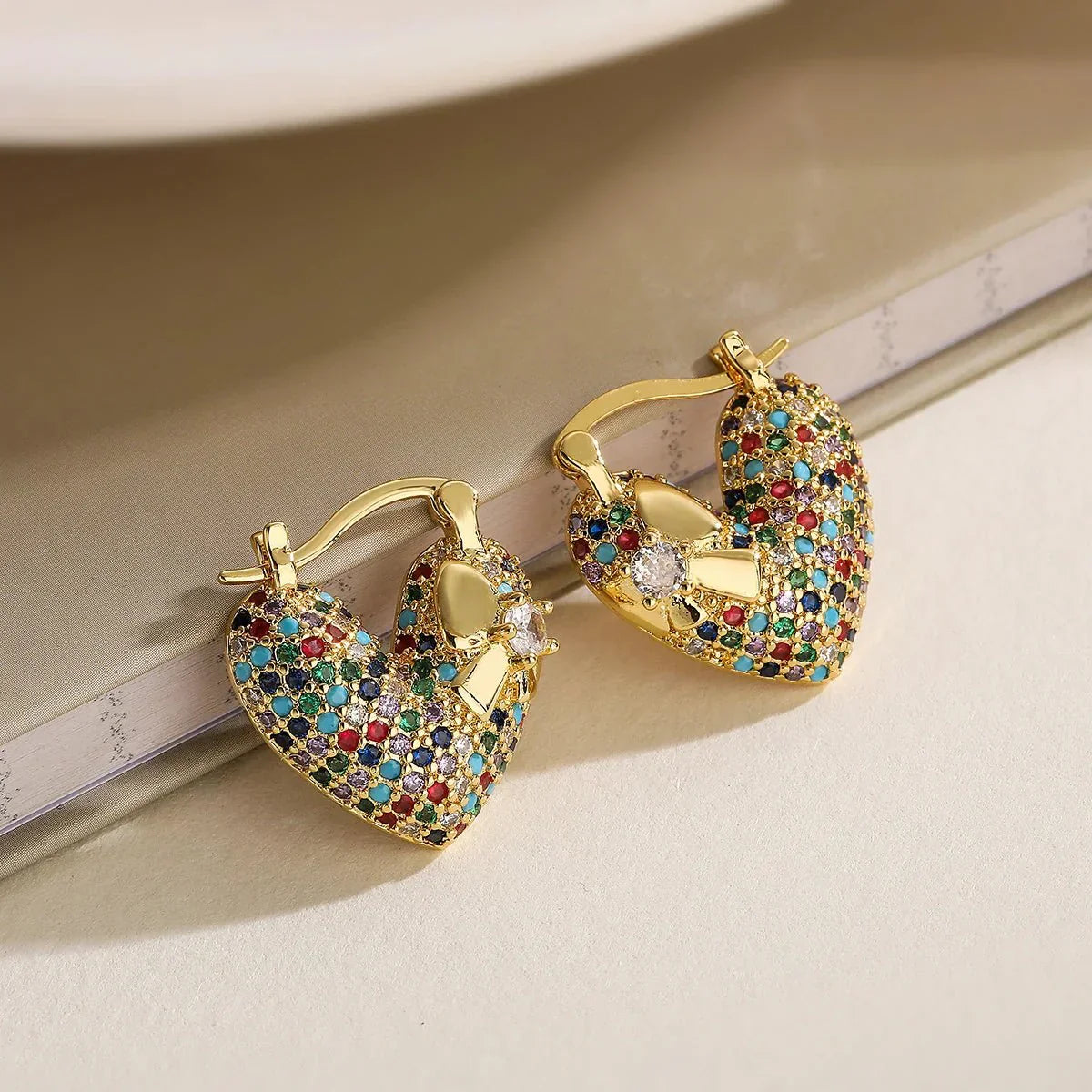 Glamorous Heart Shaped Diamond Earrings