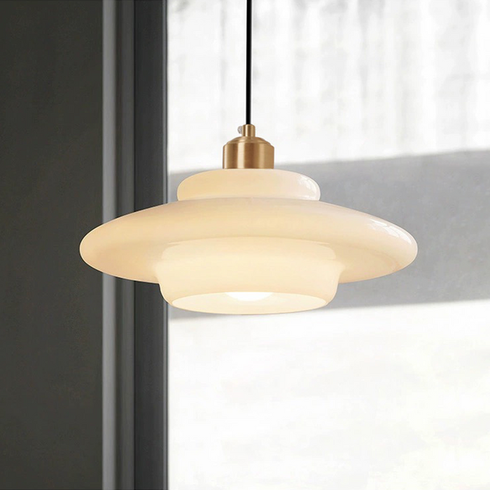 Classic White Glass Hanging Lamp