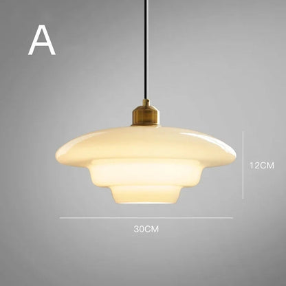 Classic White Glass Hanging Lamp
