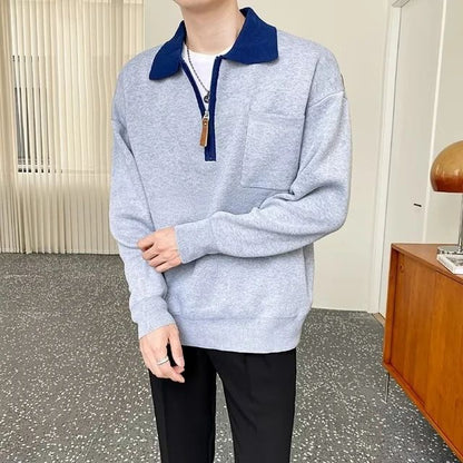 Breathable Mens Half Zip Sweater - Classic Fit, Soft Knit