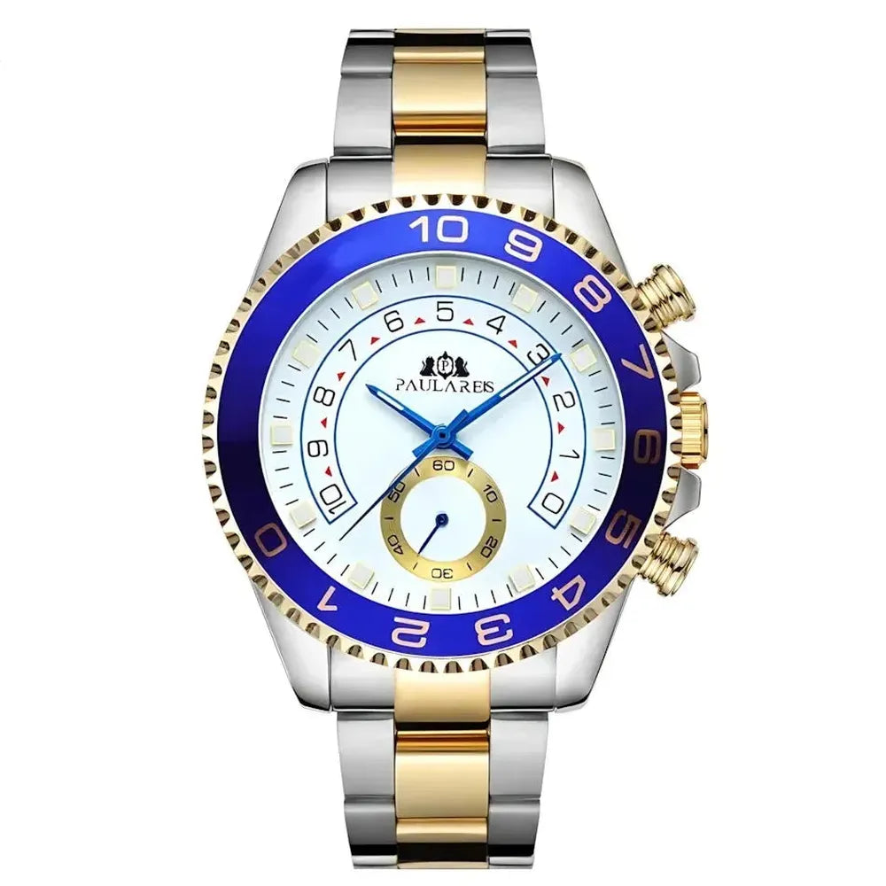 Men's 44mm Stainless Steel Automatic Sports Watch - Luxicro