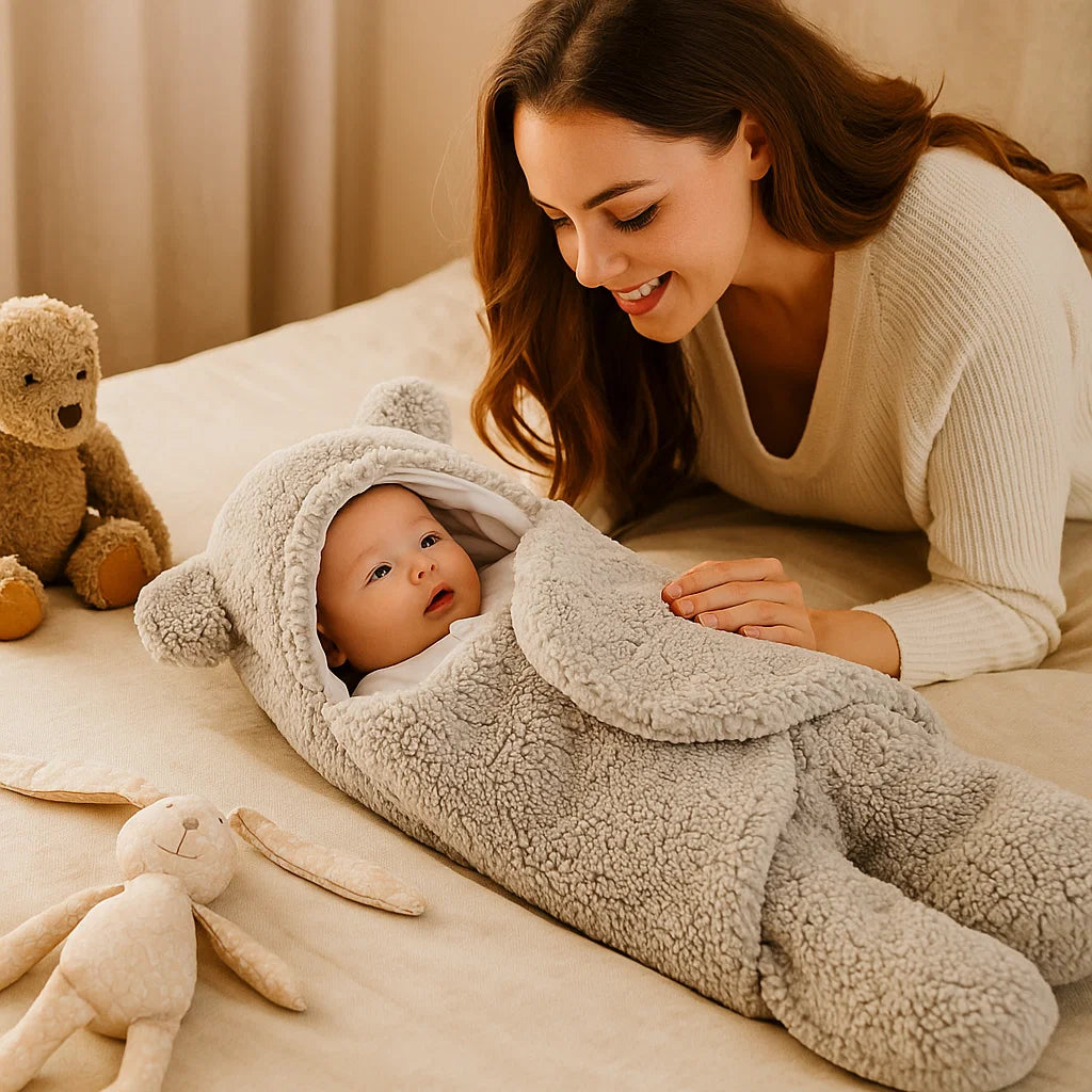 Cute Teddy Soft Baby Blanket Pajama Set