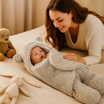 Cute Teddy Soft Baby Blanket Pajama Set