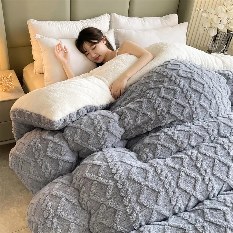 Cozy Fleece Bedding Duvet Cover Set