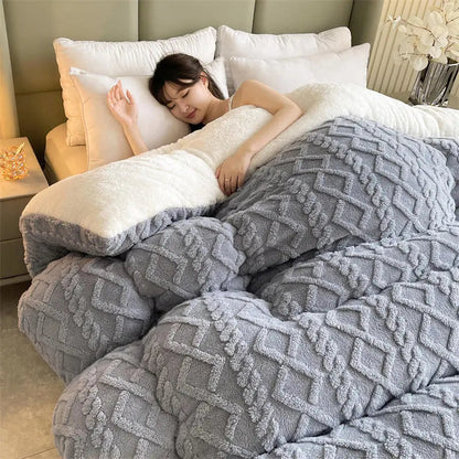 Cozy Fleece Bedding Duvet Cover Set