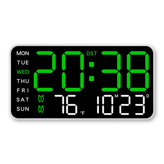Big Number LED Wall Clock with Date and Temp - Luxicro
