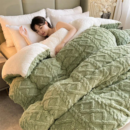 Cozy Fleece Bedding Duvet Cover Set