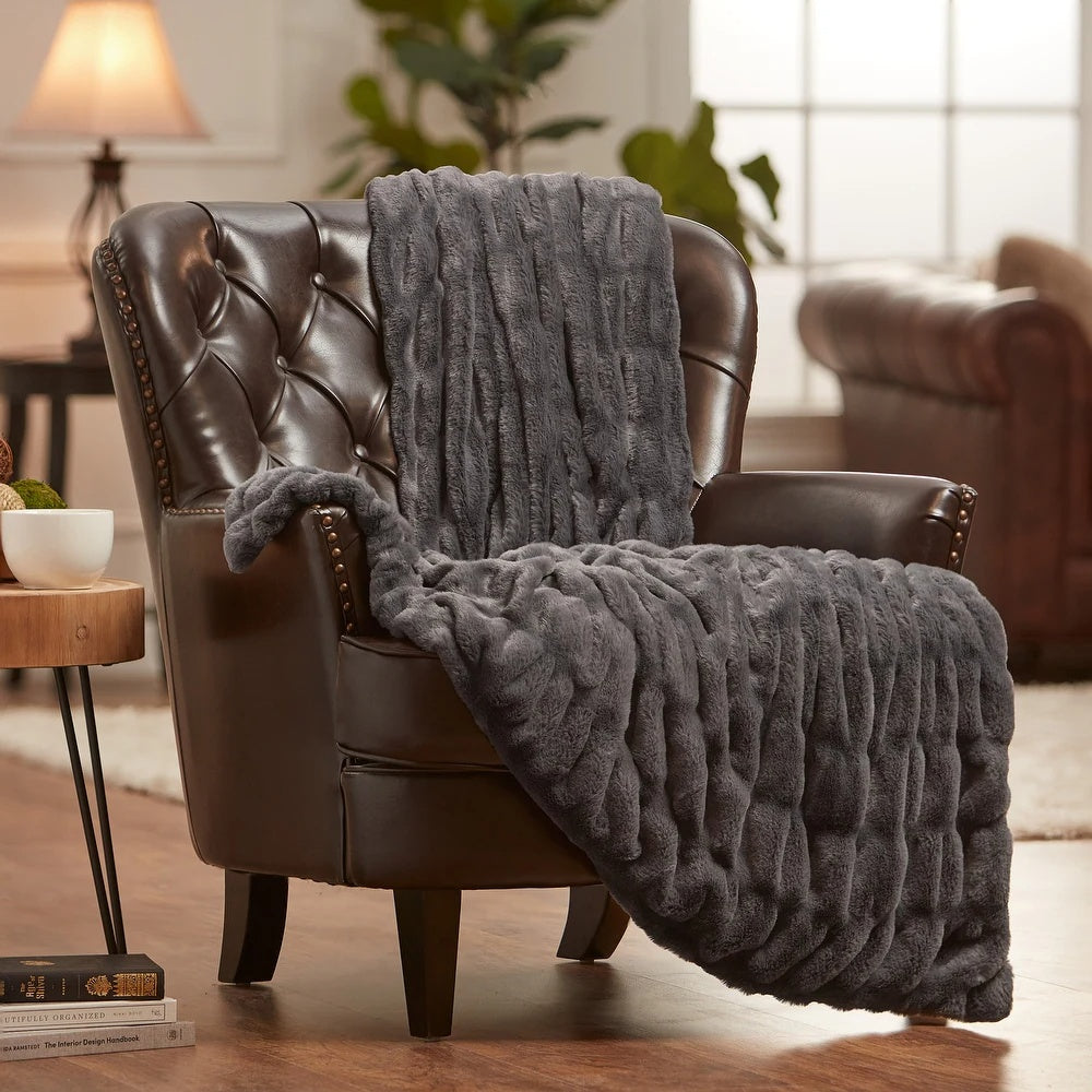 Plush Home Faux Fur Throw Blanket