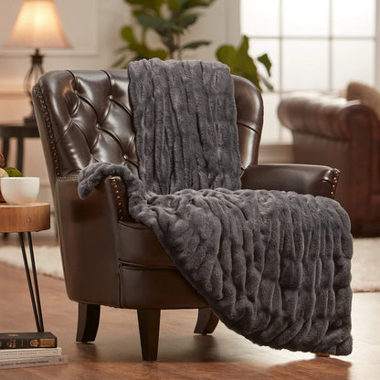 Plush Home Faux Fur Throw Blanket