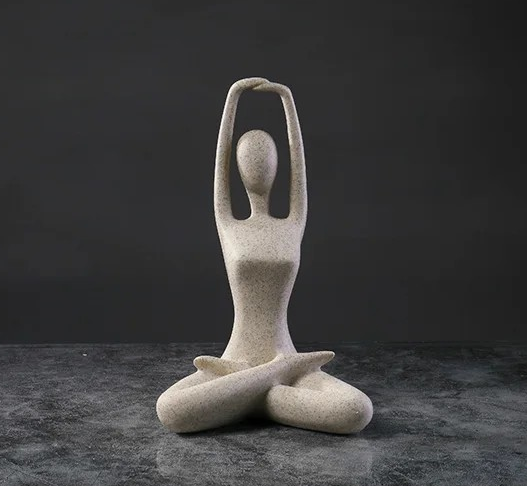 Tranquil Female Yoga Figurine - Resin Home Decor Statue