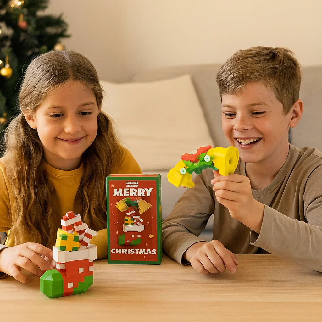 Vibrant Holiday Lego Style Figurines - Kids Playset