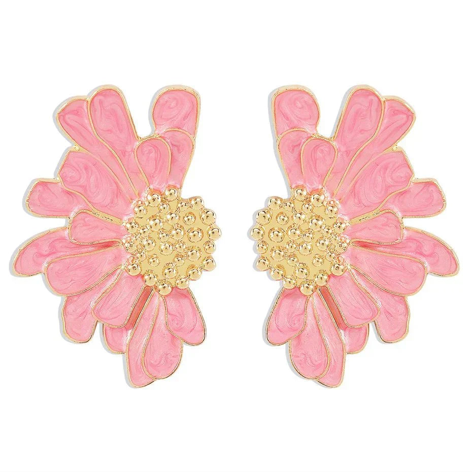 Trendy Floral Dangle Earrings