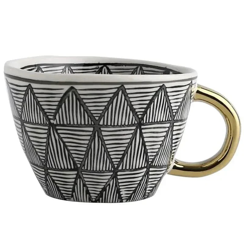 Elegant Gold Accented Ceramic Coffee Mug