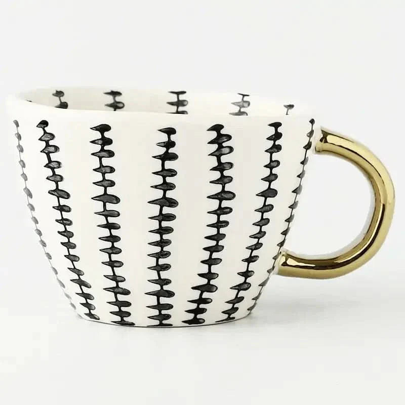 Elegant Gold Accented Ceramic Coffee Mug