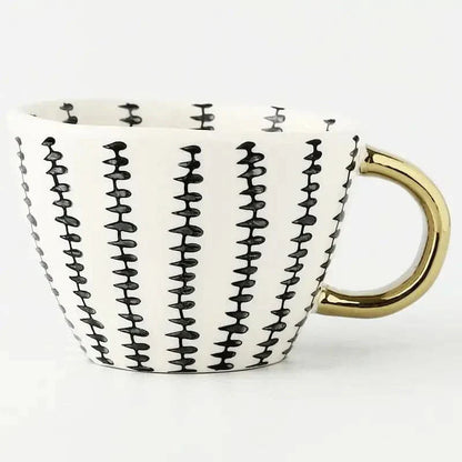 Elegant Gold Accented Ceramic Coffee Mug
