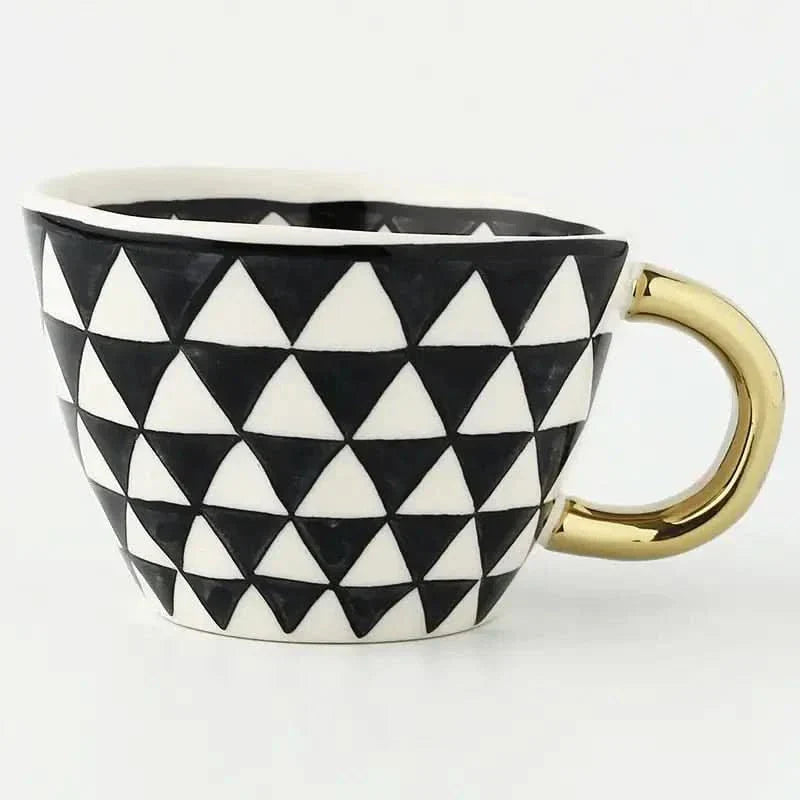 Elegant Gold Accented Ceramic Coffee Mug