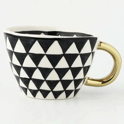 Elegant Gold Accented Ceramic Coffee Mug