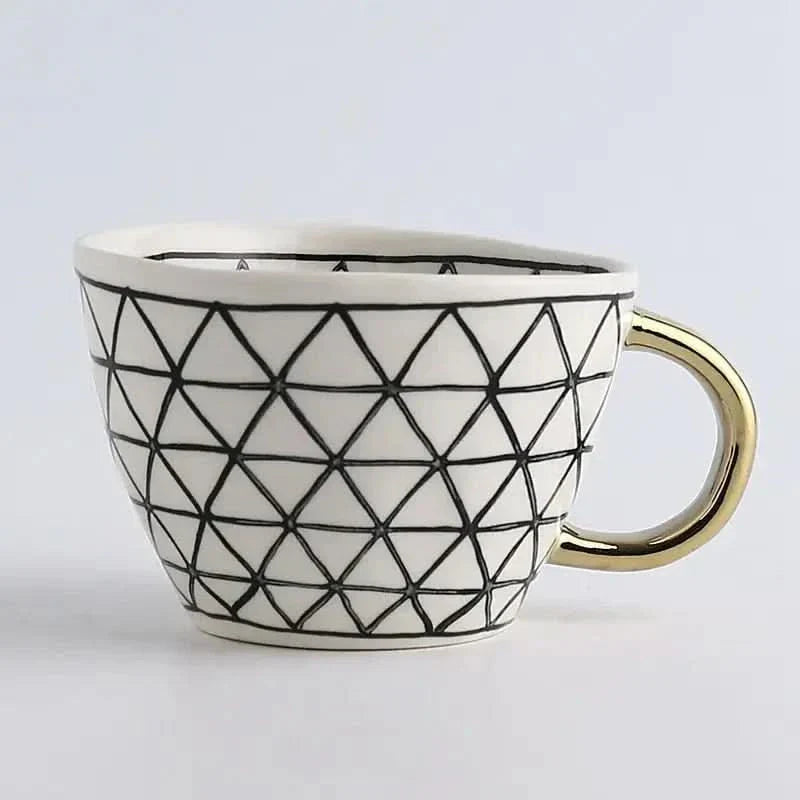 Elegant Gold Accented Ceramic Coffee Mug