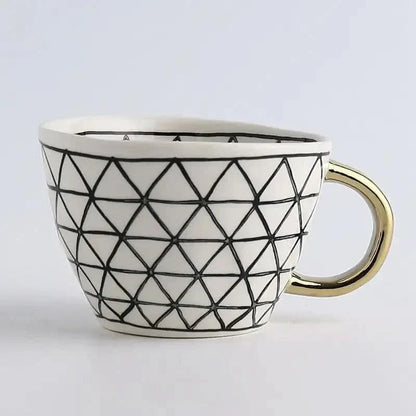 Elegant Gold Accented Ceramic Coffee Mug