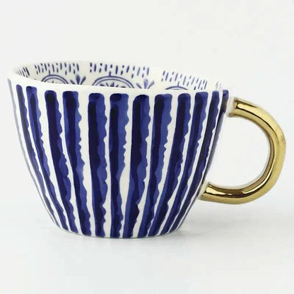 Elegant Gold Accented Ceramic Coffee Mug