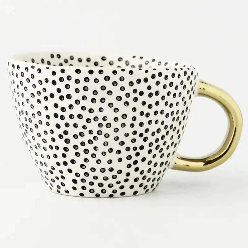 Elegant Gold Accented Ceramic Coffee Mug